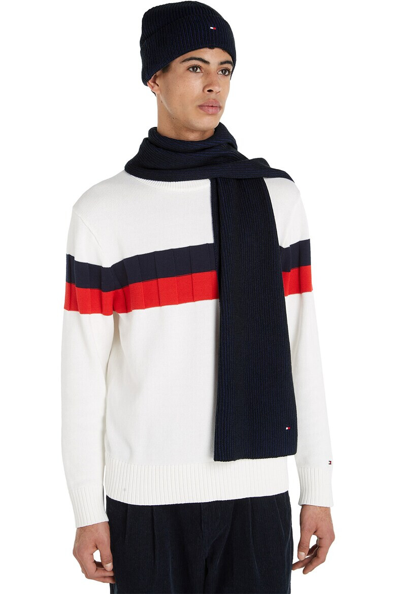 Tommy Hilfiger Set de caciula din amestec de bumbac organic si fular - Pled.ro