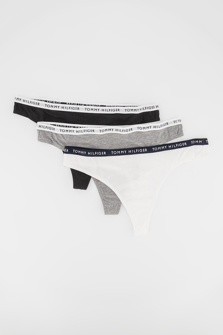 Tommy Hilfiger Set de chiloti tanga cu banda cu logo in talie - 3 perechi - Pled.ro