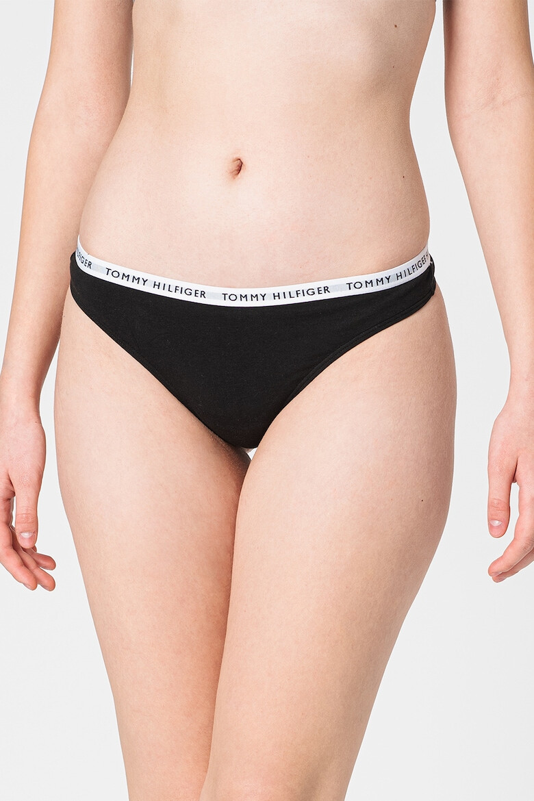 Tommy Hilfiger Set de chiloti tanga cu banda cu logo in talie - 3 perechi - Pled.ro