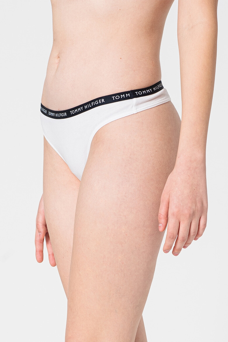 Tommy Hilfiger Set de chiloti tanga cu banda cu logo in talie - 3 perechi - Pled.ro