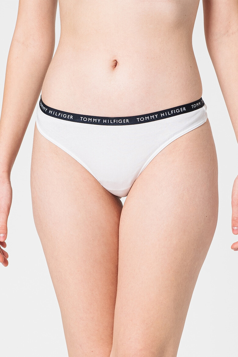 Tommy Hilfiger Set de chiloti tanga cu banda cu logo in talie - 3 perechi - Pled.ro