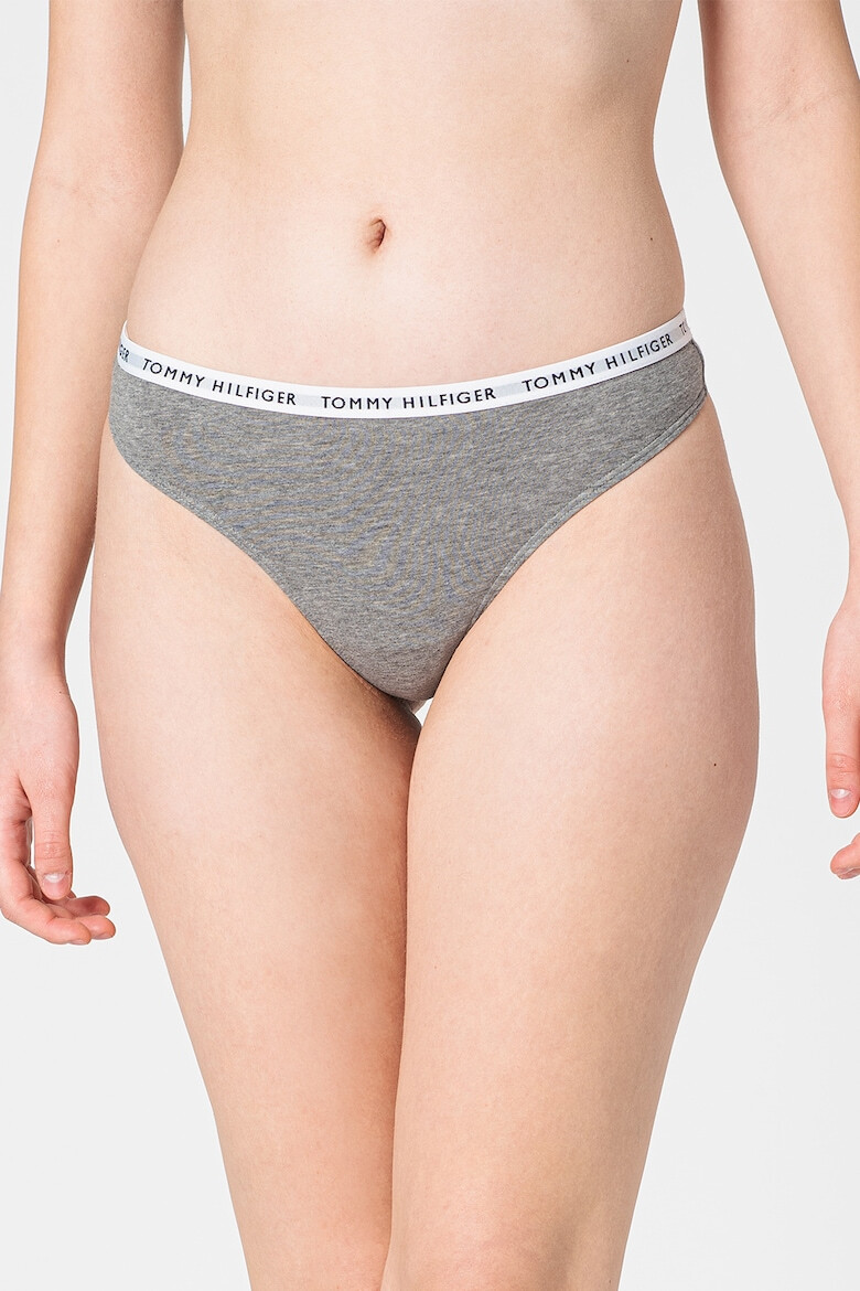 Tommy Hilfiger Set de chiloti tanga cu banda cu logo in talie - 3 perechi - Pled.ro