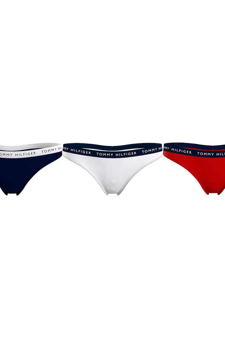 Tommy Hilfiger Set de chiloti tanga cu banda cu logo in talie - 3 perechi - Pled.ro