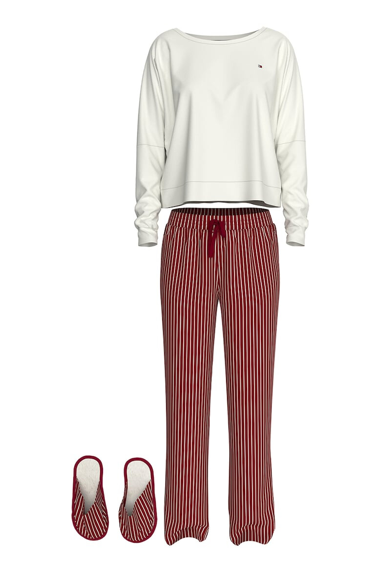 Tommy Hilfiger Set de pijama cu pantaloni lungi si papuci de casa - Pled.ro