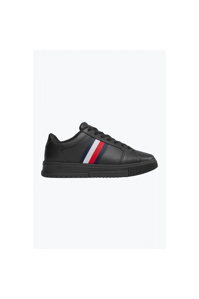 Tommy Hilfiger Sneakers barbati Supercup Lth Stripes Ess negru - Pled.ro