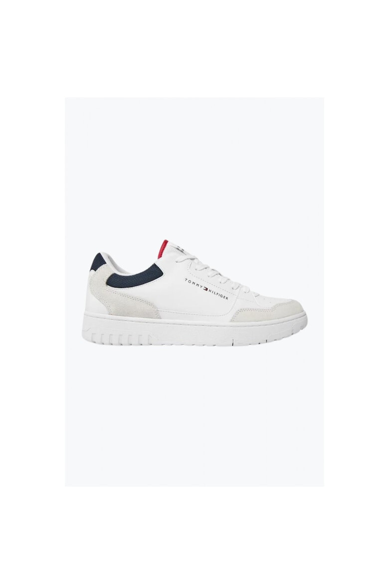 Tommy Hilfiger Sneakers barbati Th Basket Core Lth Mix Ess alb - Pled.ro