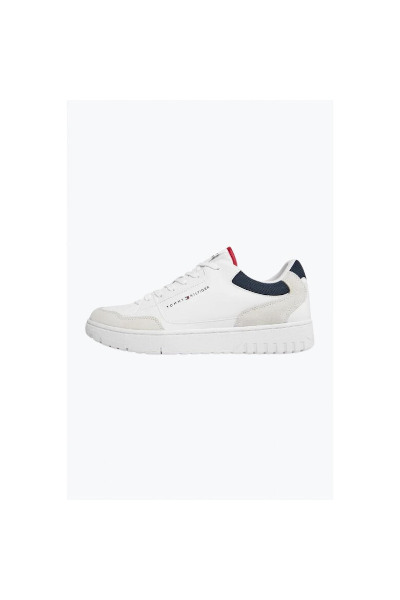 Tommy Hilfiger Sneakers barbati Th Basket Core Lth Mix Ess alb - Pled.ro