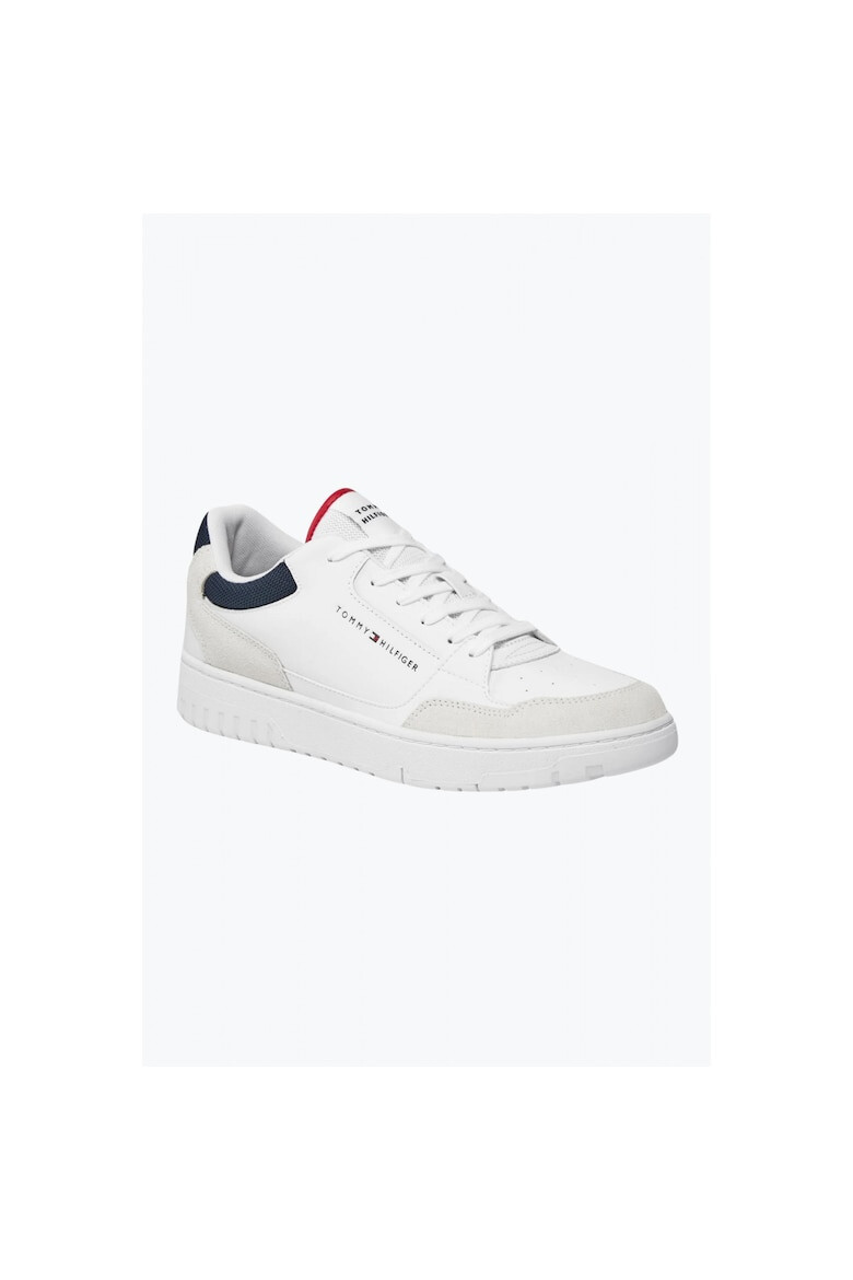 Tommy Hilfiger Sneakers barbati Th Basket Core Lth Mix Ess alb - Pled.ro