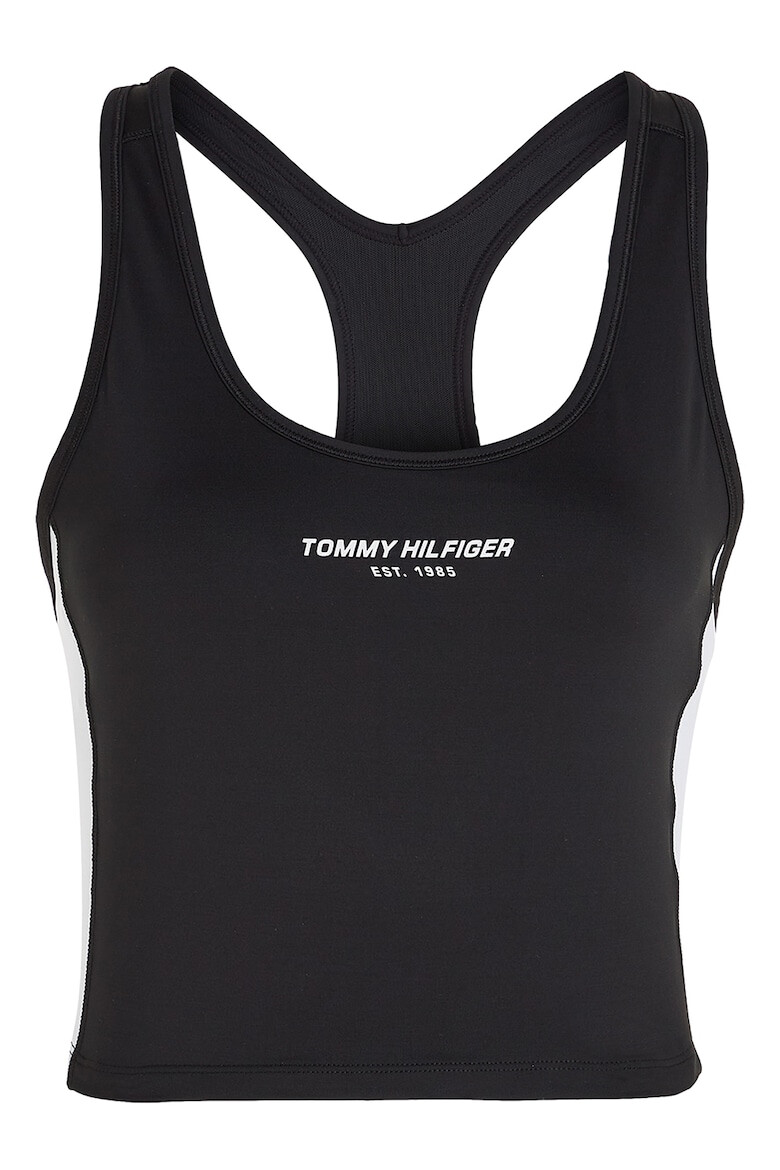 Tommy Hilfiger Top crop cu decupaj pe partea din spate pentru fitness - Pled.ro