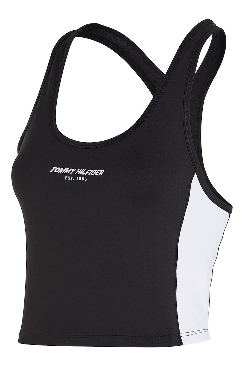 Tommy Hilfiger Top crop cu decupaj pe partea din spate pentru fitness - Pled.ro