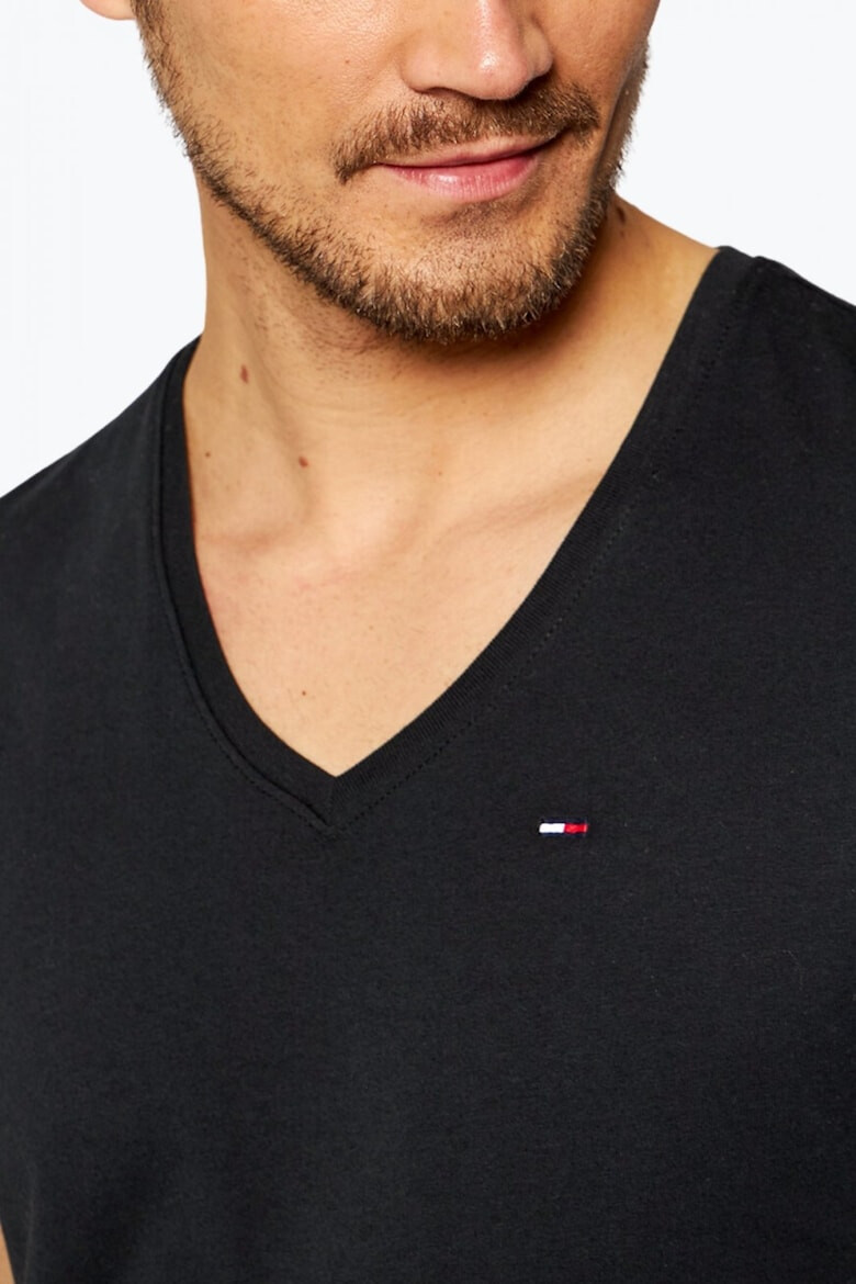 Tommy Hilfiger Tricou barbati Regular fit din bumbac organic cu anchior negru - Pled.ro