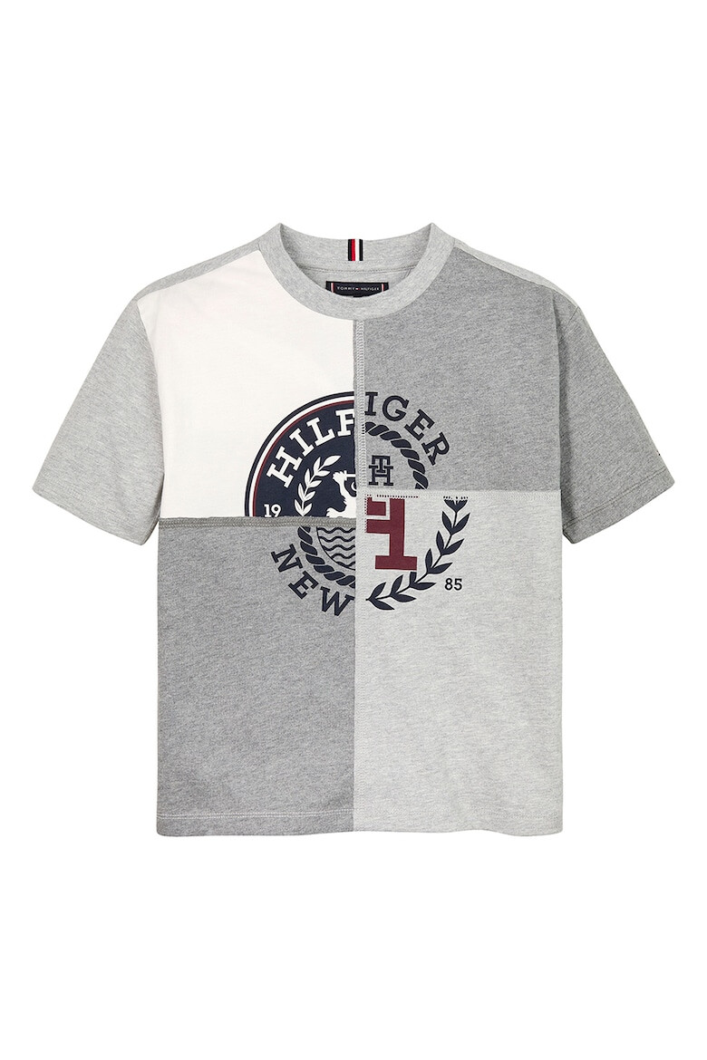 Tommy Hilfiger Tricou cu decolteu la baza gatului si model segmentat - Pled.ro