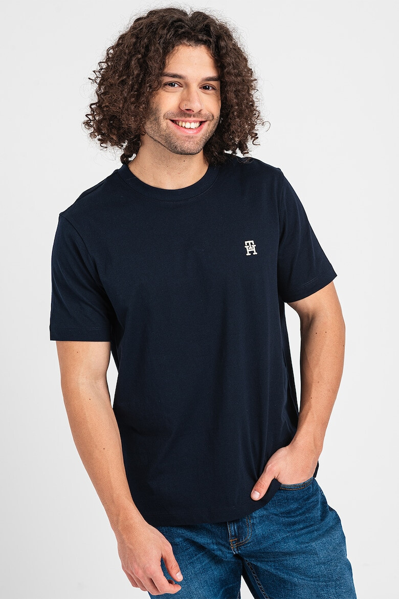 Tommy Hilfiger Tricou din bumbac cu decolteu la baza gatului - Pled.ro