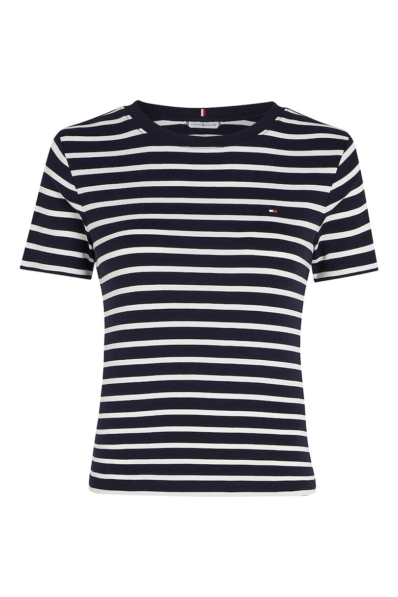 Tommy Hilfiger Tricou din bumbac cu decolteu la baza gatului - Pled.ro