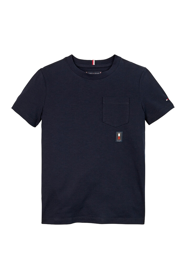 Tommy Hilfiger Tricou din bumbac cu decolteu la baza gatului - Pled.ro