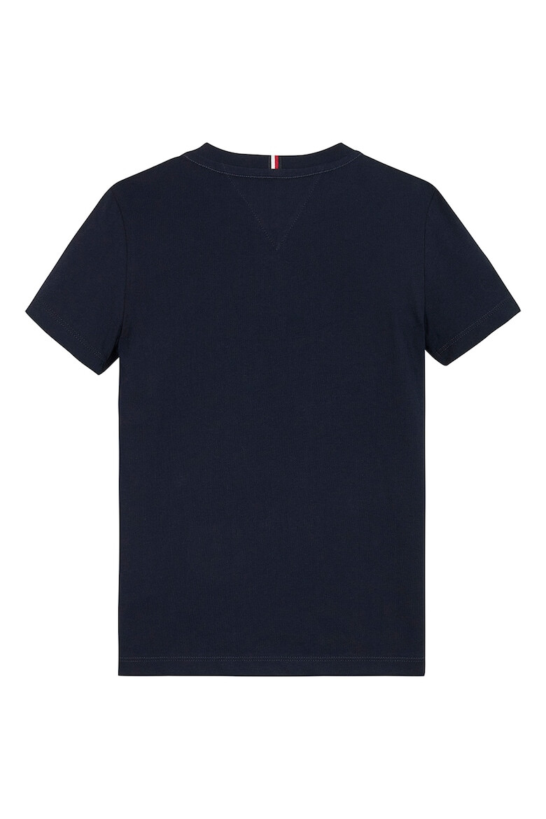 Tommy Hilfiger Tricou din bumbac organic cu decolteu la baza gatului si imprimeu logo - Pled.ro