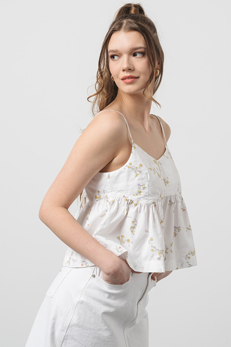 Tommy Jeans Bluza cu volan peplum si imprimeu floral - Pled.ro