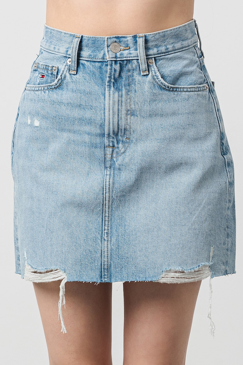 Tommy Jeans Fusta de denim cu croiala in A - Pled.ro