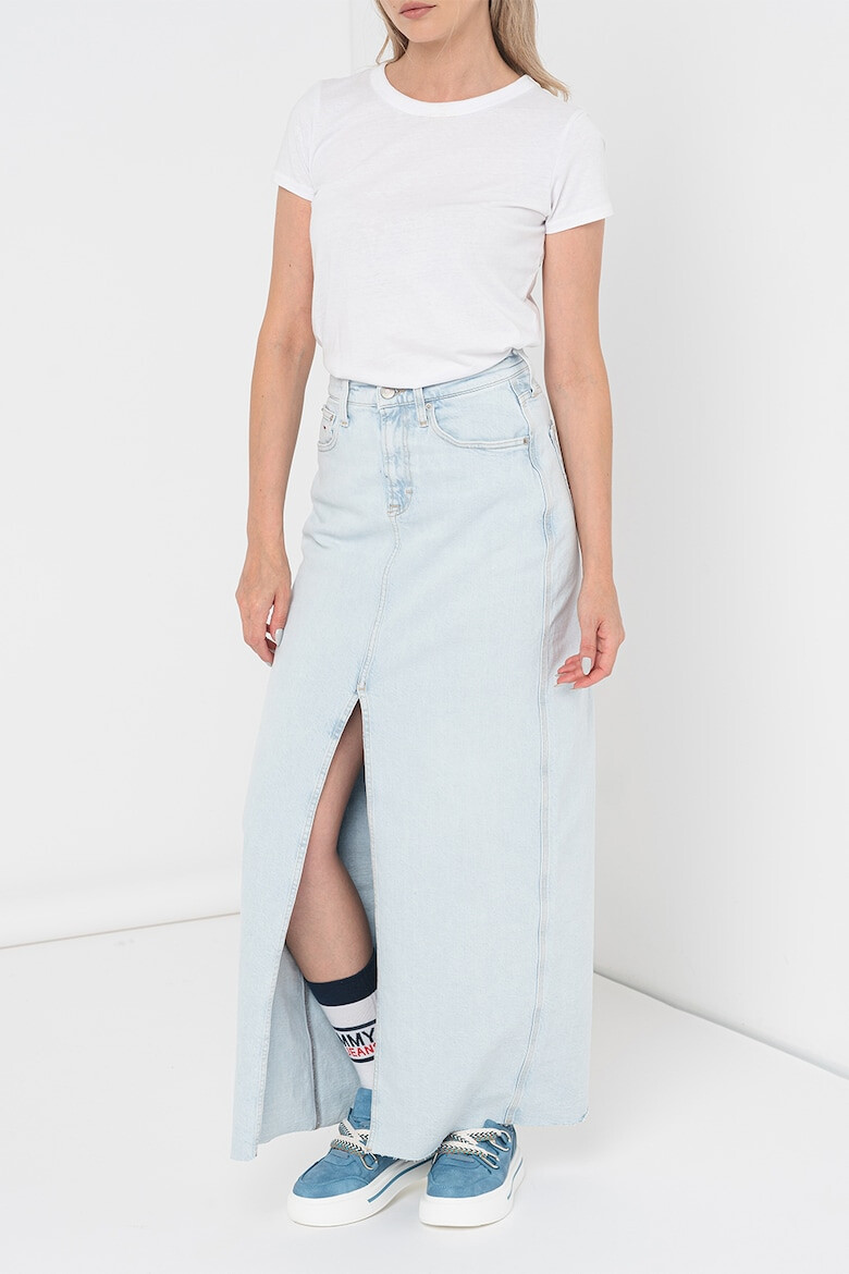 Tommy Jeans Fusta maxi de denim cu slit frontal Claire - Pled.ro