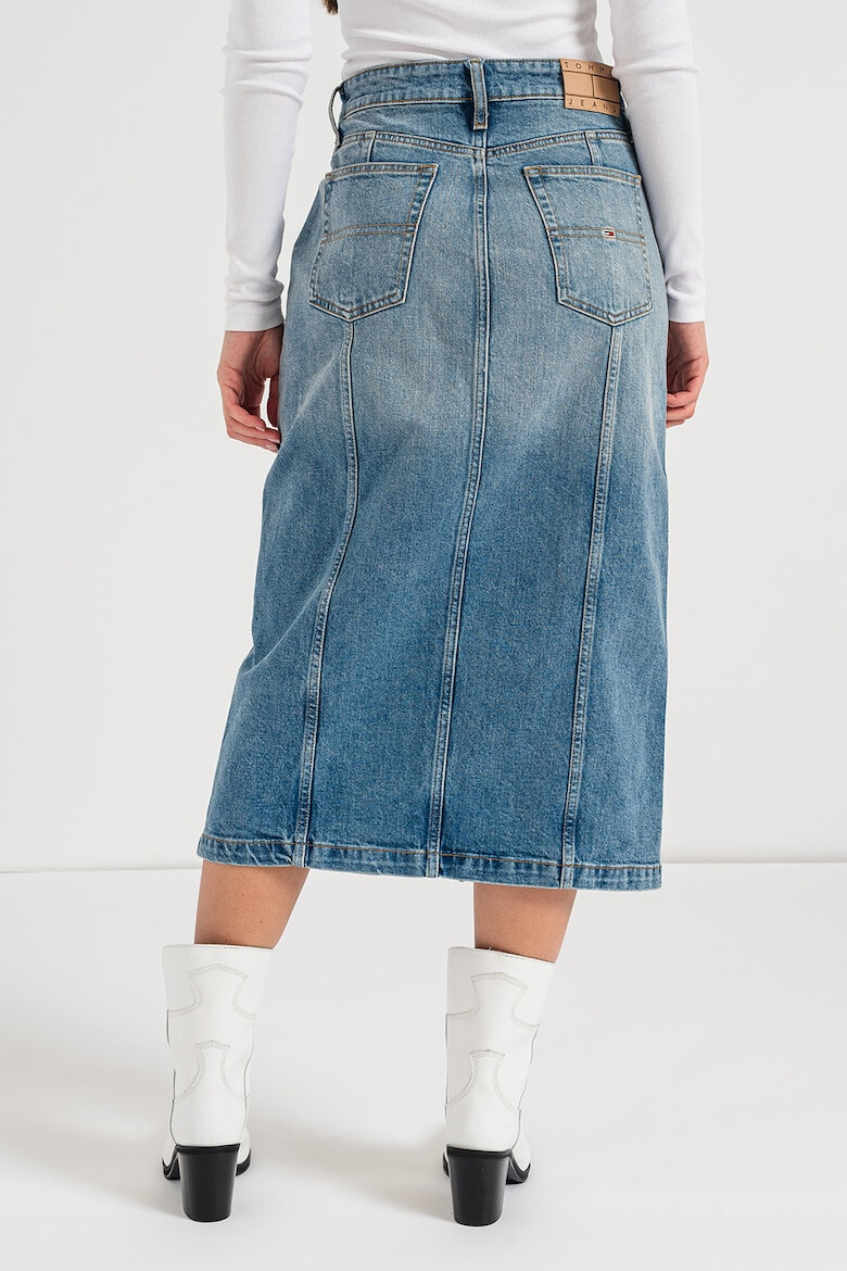 Tommy Jeans Fusta midi din denim cu slit frontal - Pled.ro