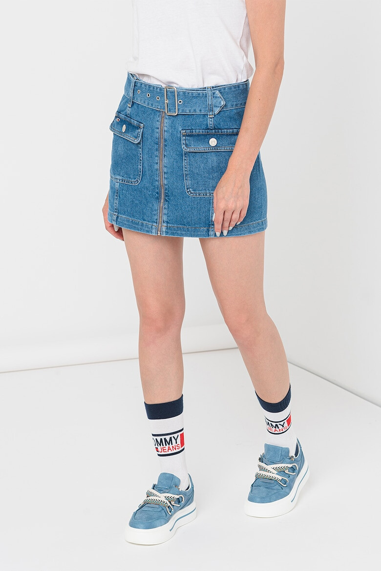 Tommy Jeans Fusta mini de denim cu buzunare aplicate - Pled.ro