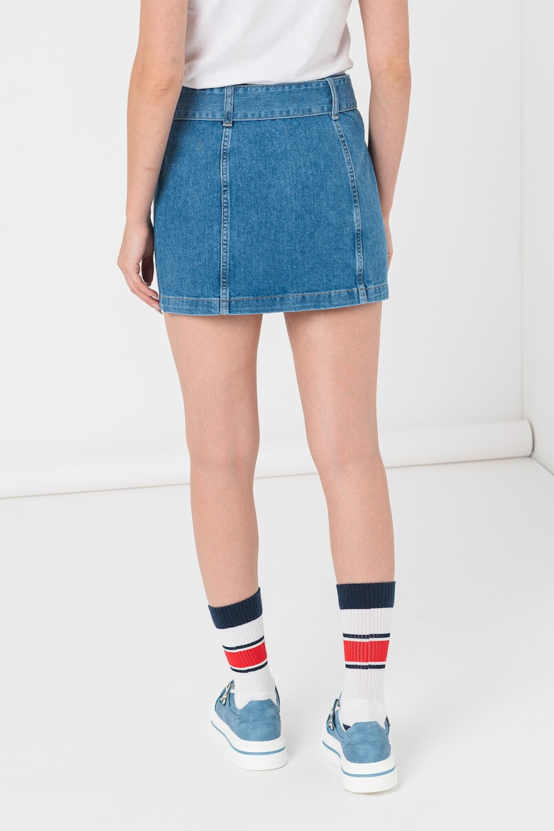 Tommy Jeans Fusta mini de denim cu buzunare aplicate - Pled.ro