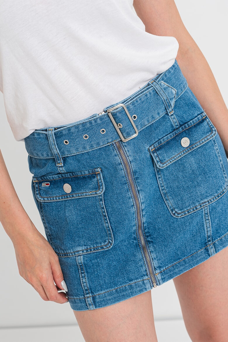 Tommy Jeans Fusta mini de denim cu buzunare aplicate - Pled.ro