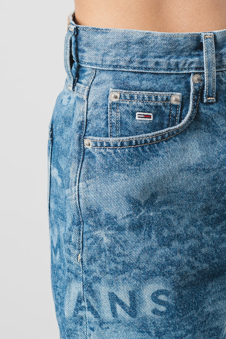 Tommy Jeans Fusta scurta din denim cu croiala dreapta si model logo si grafic - Pled.ro