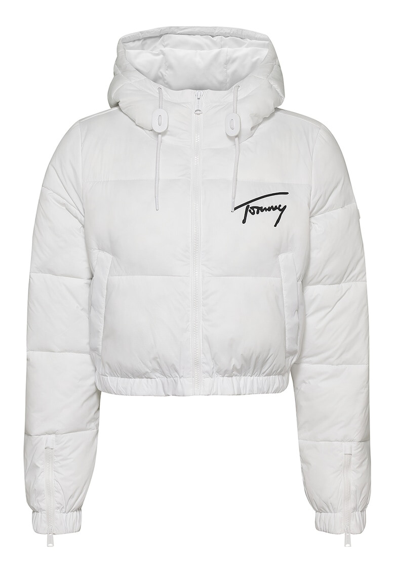 Tommy Jeans Geaca crop cu logo brodat - Pled.ro