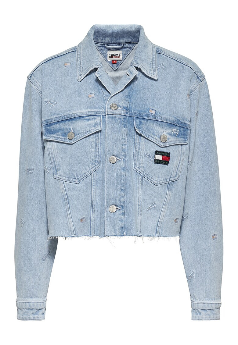 Tommy Jeans Jacheta crop de denim cu aspect decolorat - Pled.ro