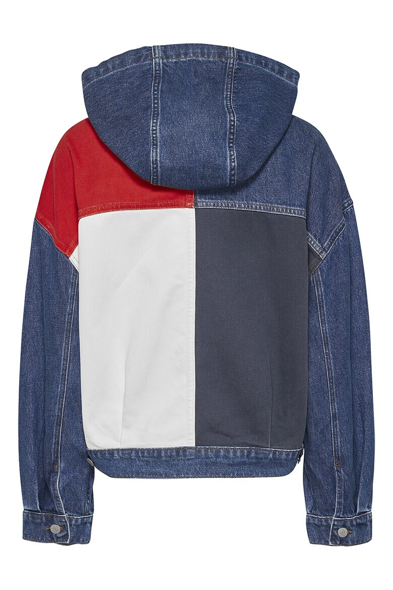 Tommy Jeans Jacheta de denim colorblock cu gluga - Pled.ro