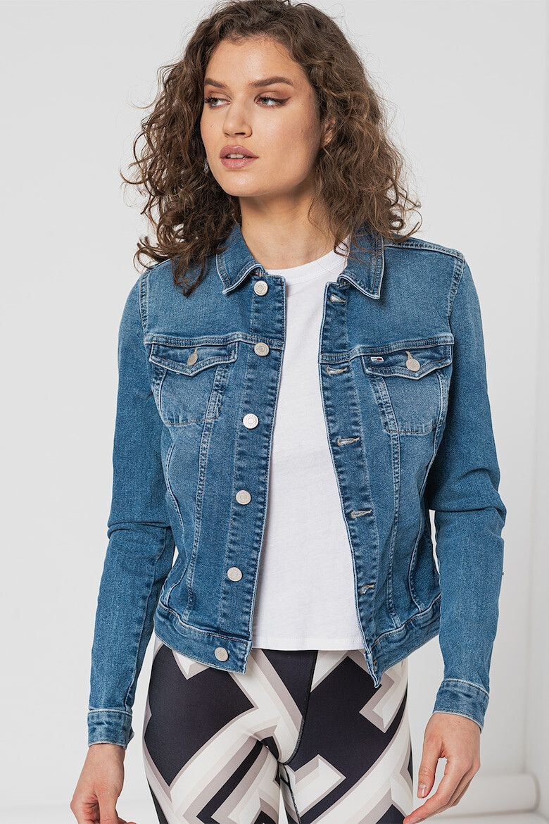 Tommy Jeans Jacheta de denim cu buzunar pe piept - Pled.ro