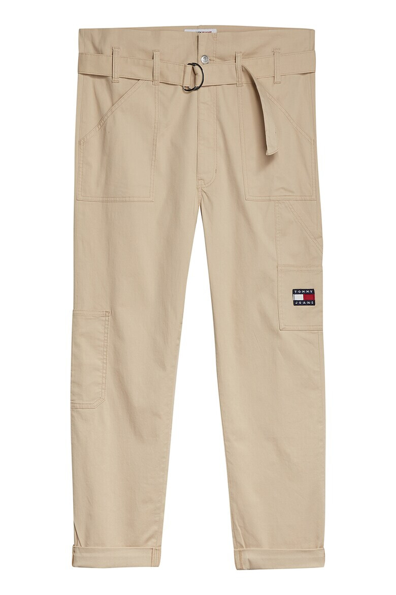 Tommy Jeans Pantaloni cargo din amestec de bumbac organic cu o curea cu inel D - Pled.ro