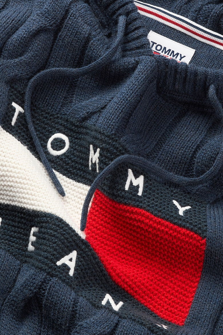 Tommy Jeans Pulover cu gluga si model torsade - Pled.ro