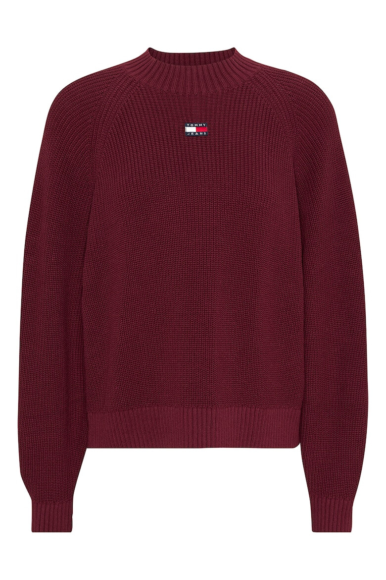 Tommy Jeans Pulover de bumbac organic cu decolteu la baza gatului si maneci raglan - Pled.ro