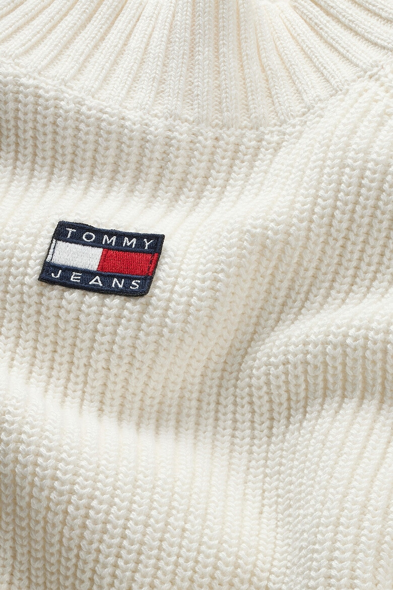 Tommy Jeans Pulover de bumbac organic cu decolteu la baza gatului si maneci raglan - Pled.ro