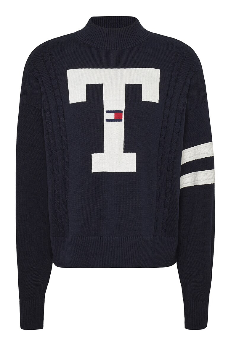 Tommy Jeans Pulover din bumbac organic cu logo supradimensionat - Pled.ro