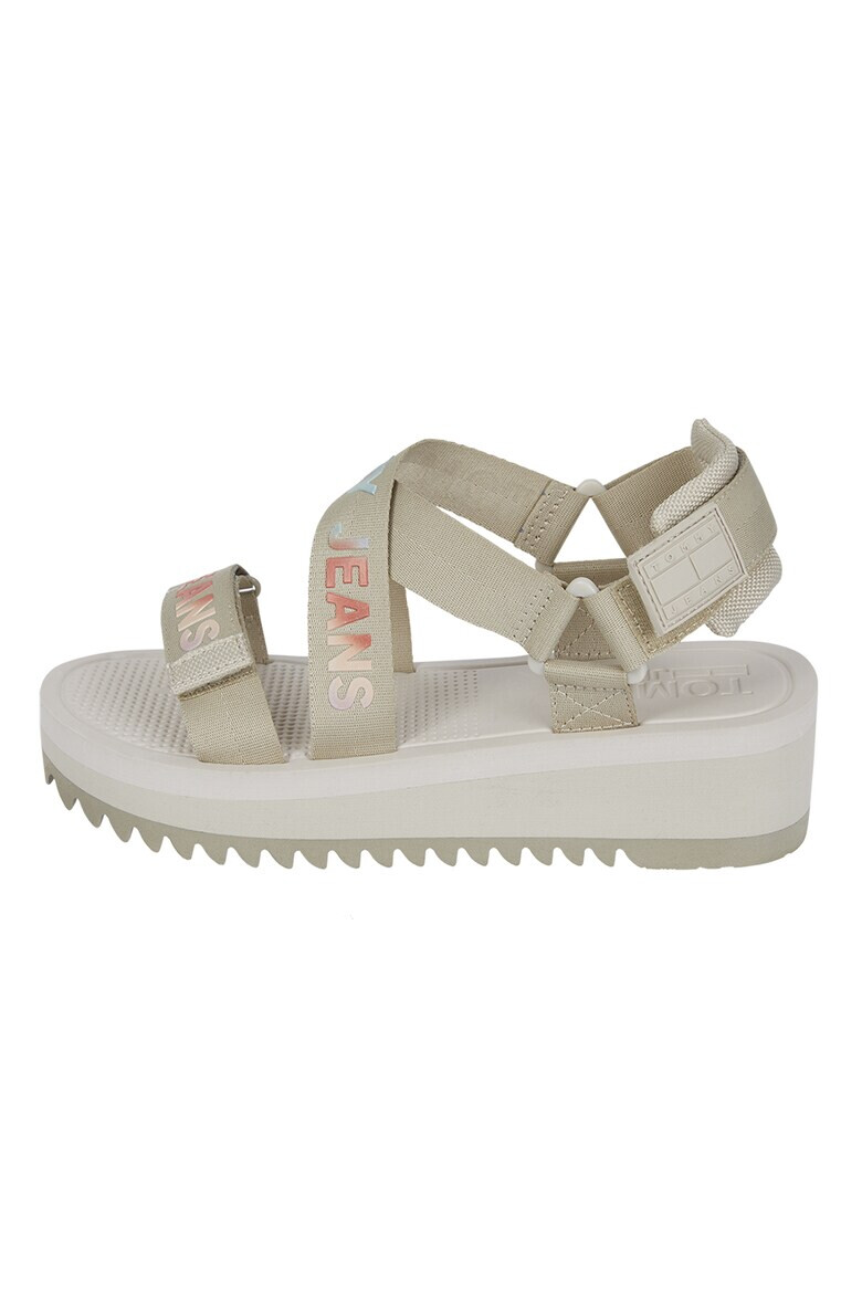 Tommy Jeans Sandale wedge cu barete incrucisate cu logo - Pled.ro