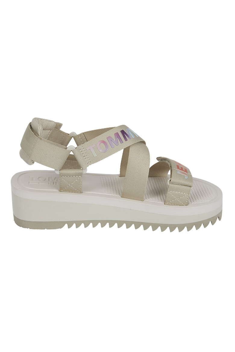 Tommy Jeans Sandale wedge cu barete incrucisate cu logo - Pled.ro