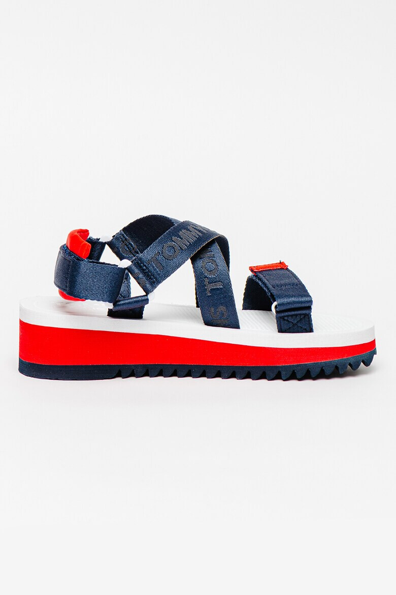 Tommy Jeans Sandale wedge cu benzi velcro - Pled.ro