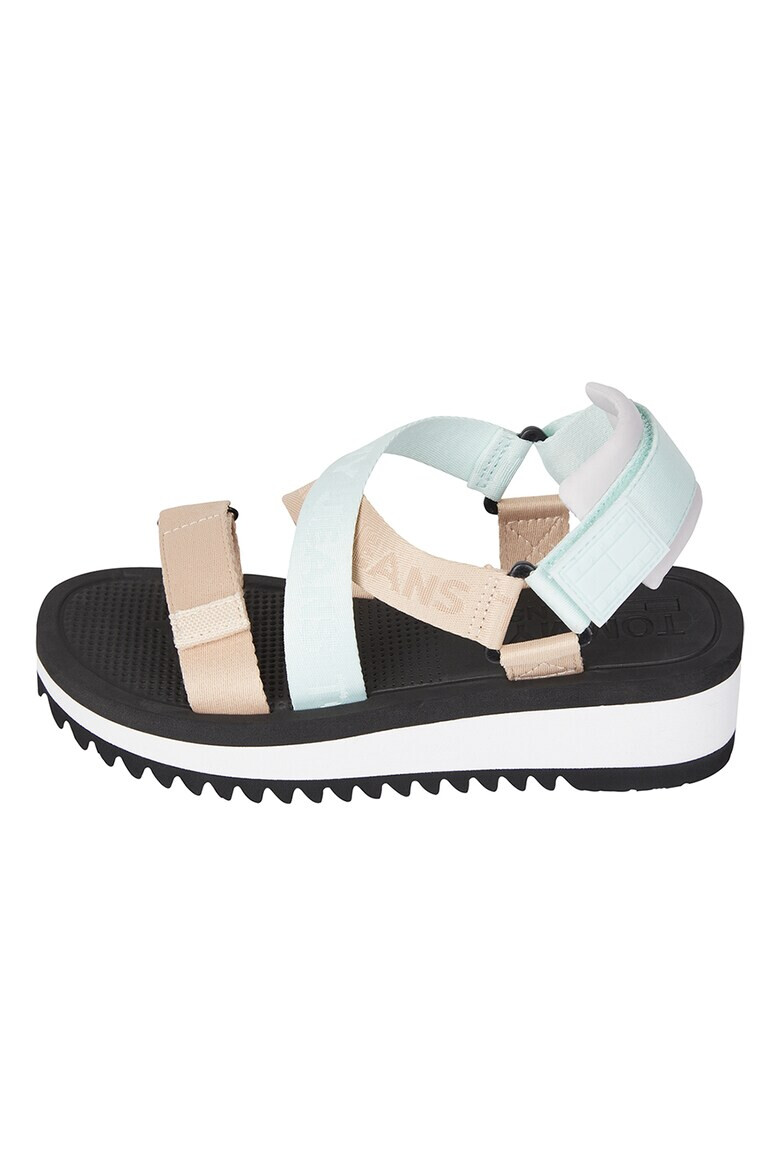 Tommy Jeans Sandale wedge cu benzi velcro - Pled.ro