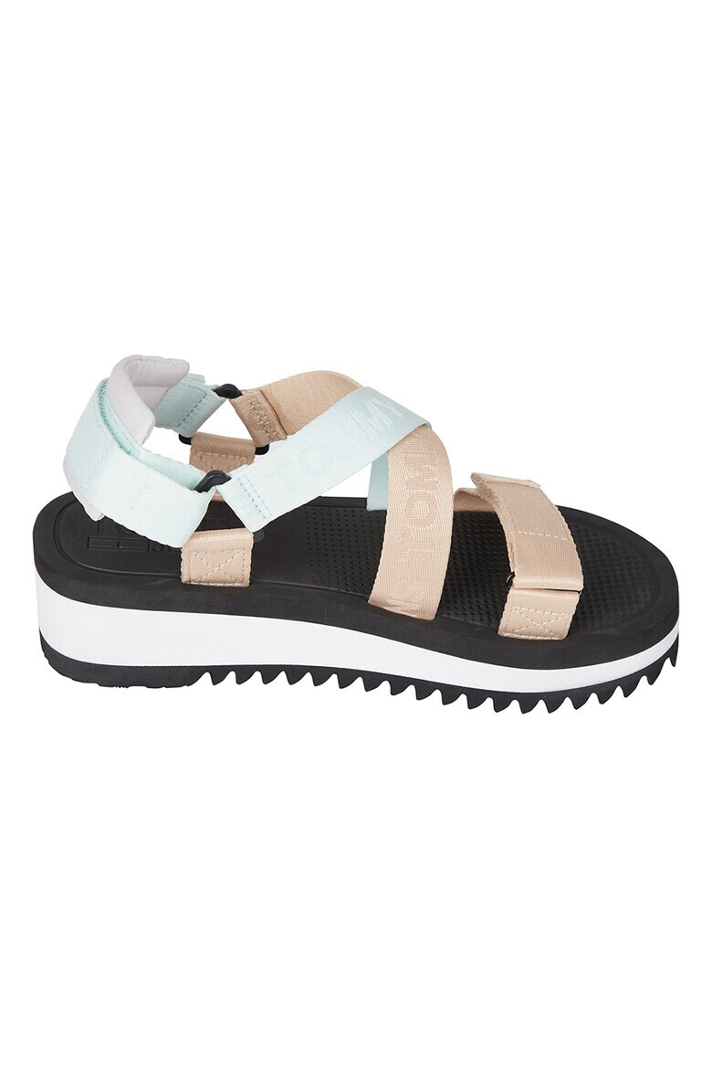 Tommy Jeans Sandale wedge cu benzi velcro - Pled.ro