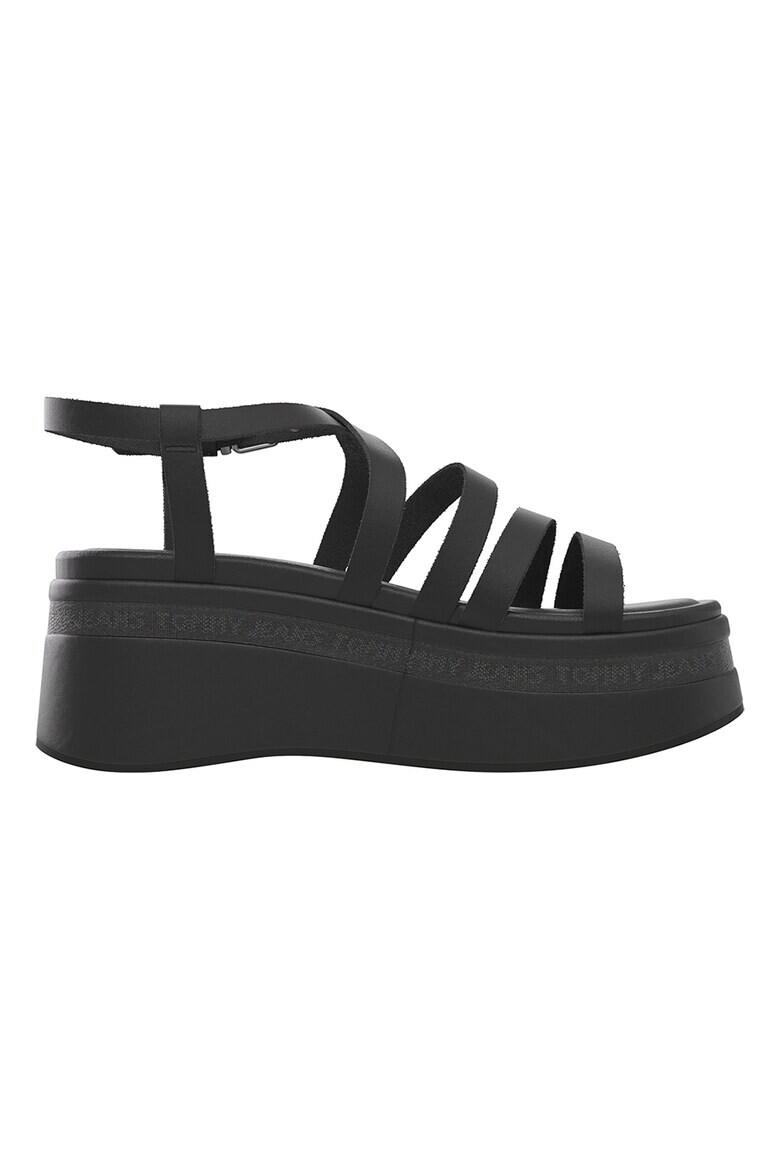 Tommy Jeans Sandale wedge de piele ecologica - Pled.ro