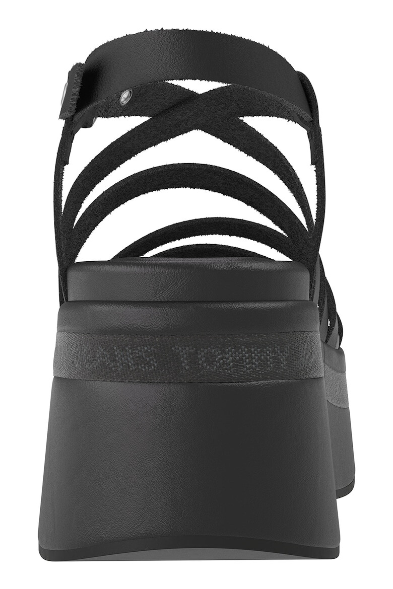 Tommy Jeans Sandale wedge de piele ecologica - Pled.ro