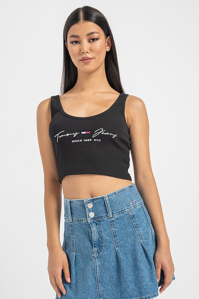 Tommy Jeans Top crop cu imprimeu logo - Pled.ro