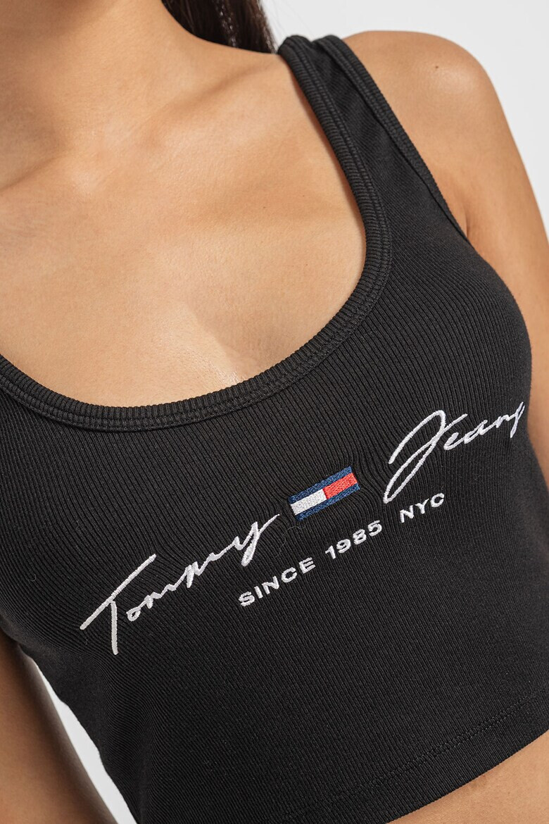 Tommy Jeans Top crop cu imprimeu logo - Pled.ro