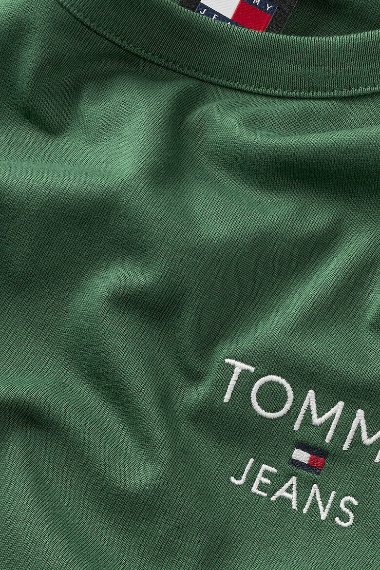 Tommy Jeans Tricou cu decolteu la baza gatului si logo pe piept - Pled.ro