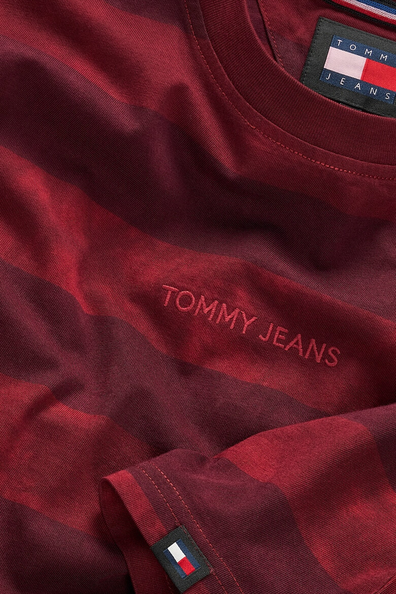 Tommy Jeans Tricou cu decolteu la baza gatului si model in dungi - Pled.ro