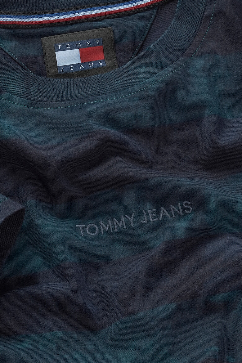 Tommy Jeans Tricou cu decolteu la baza gatului si model in dungi - Pled.ro