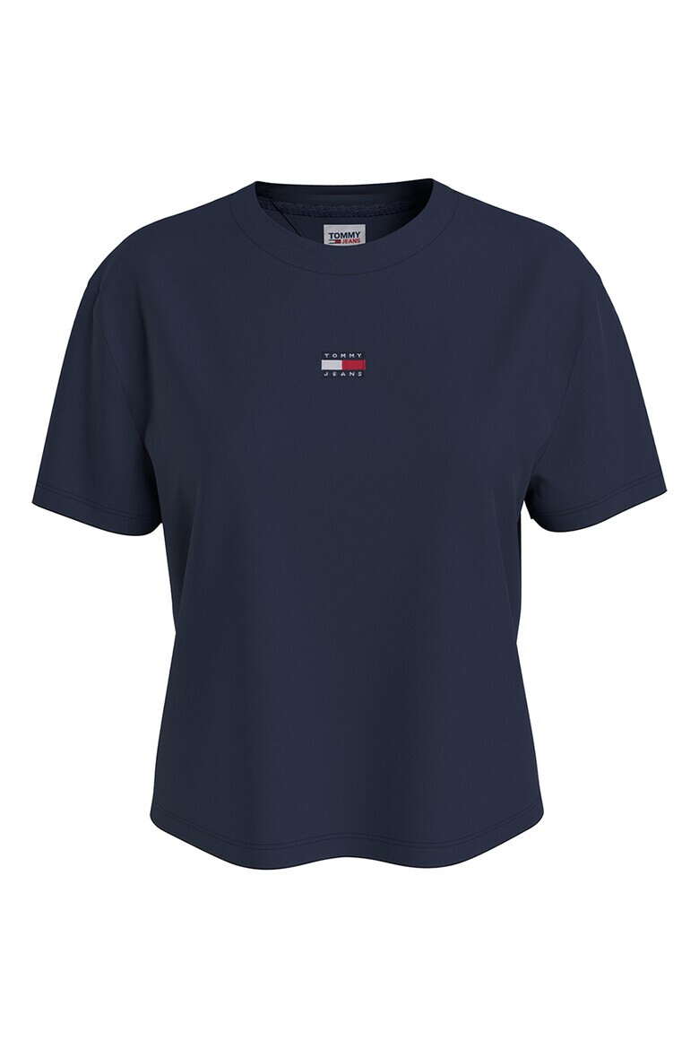 Tommy Jeans Tricou cu detaliu brodat cu logo si decolteu la baza gatului - Pled.ro